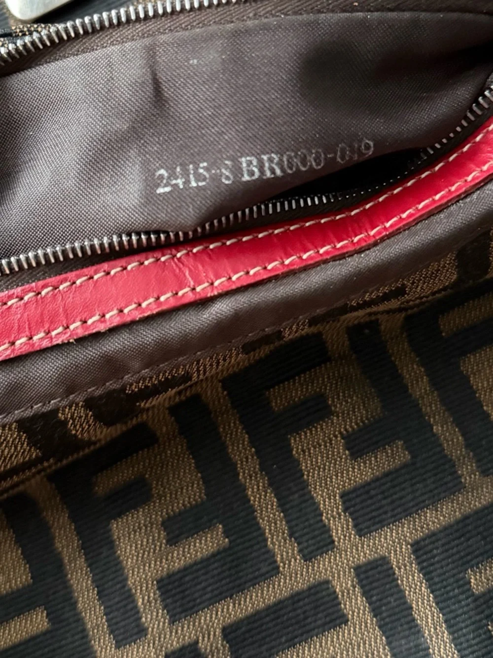 Fendi Red Leather Zucca Baguette - Picture 8 of 8